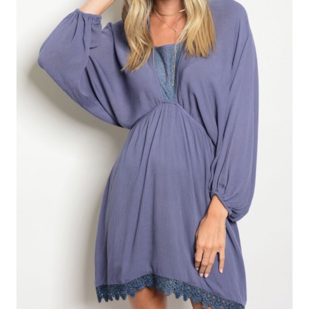 ‼️Last OneBlue Boho Dress - Picture 1 of 3